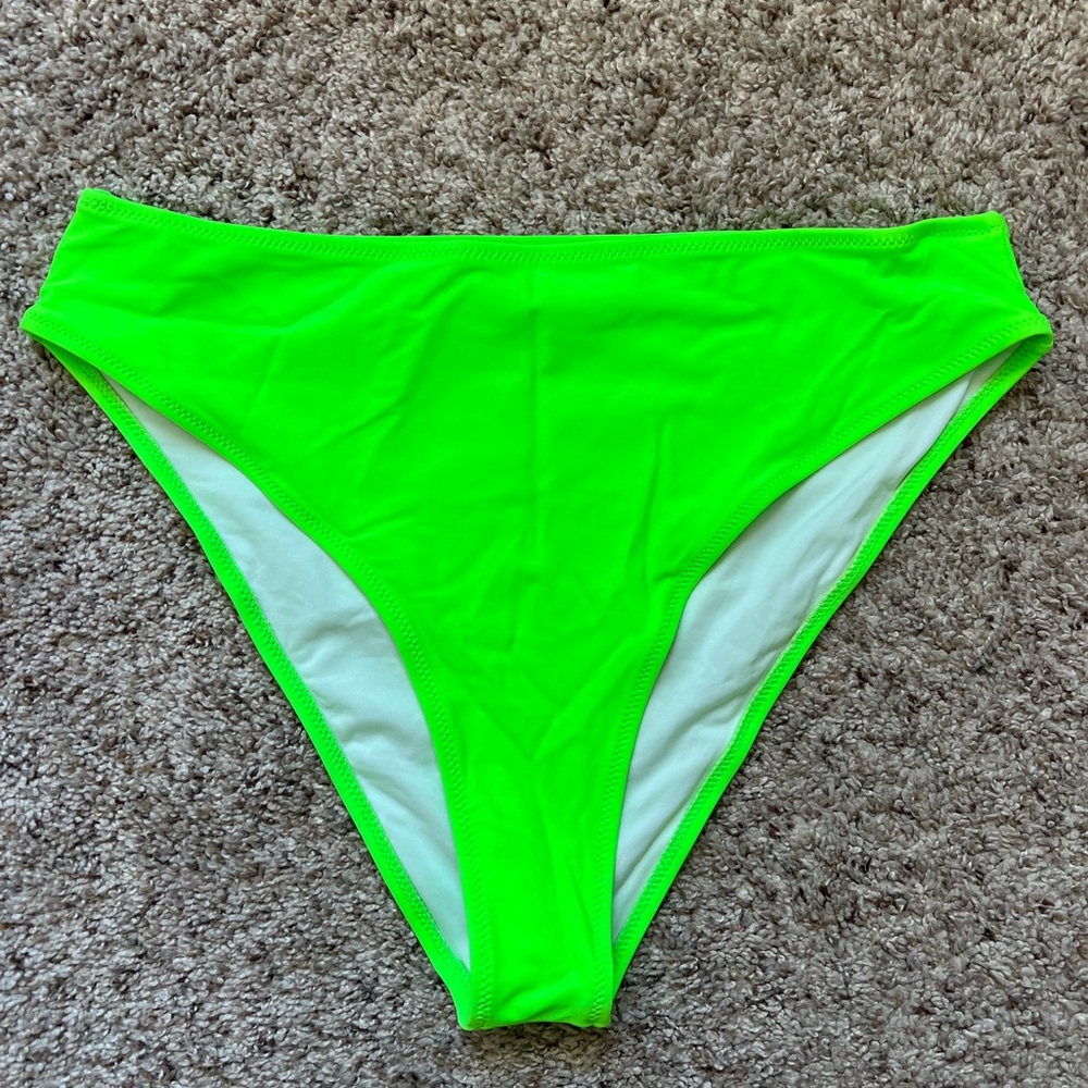 NWOT! Large neon green high waisted bikini bottom.